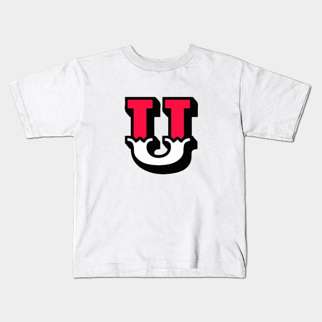 Monogram U - Alphabet Scrapbooking Red/White Circus Style Kids T-Shirt by RetroGeek